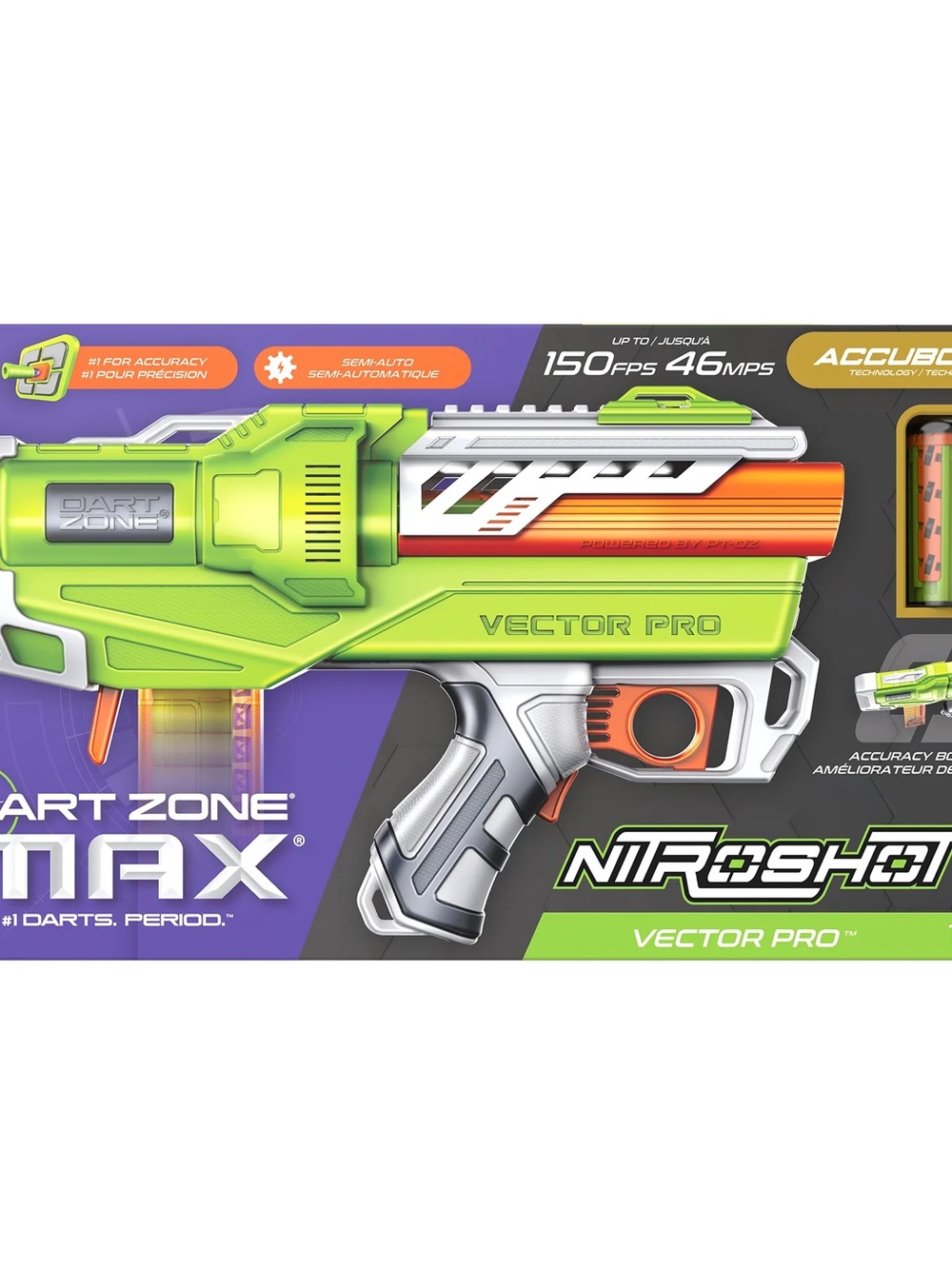 Semi automatic Vector Pro Nitroshot+ Blaster - Dart Zone Max